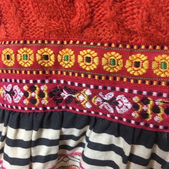 Free People Coachella Orange Knit Embroider Dress - Picture 4 of 8